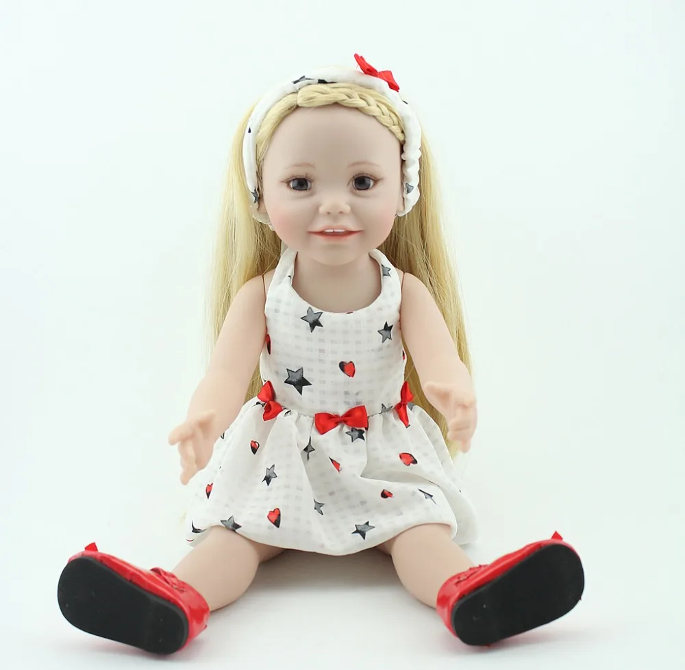 NPKDOLL американская Кукла-младенец 18 дюймов Reborn дети реалистичные девушки подарки на день рождения полные игрушки для виниловой ванны 45 см Силиконовая Мода