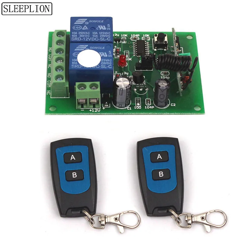 12V 2CH 433MHz Remote Control Switch Digital Remote Control Switch 12V 2CH 315Mhz433MHz Module Light Electric Door   -2