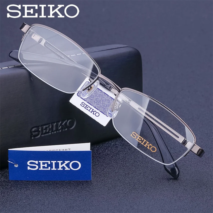 

SEIKO Glasses Frame for Men Titanium Myopic Eyeglasses Frames Semi Rimless Man Dioptric Eye Spectacles H01120