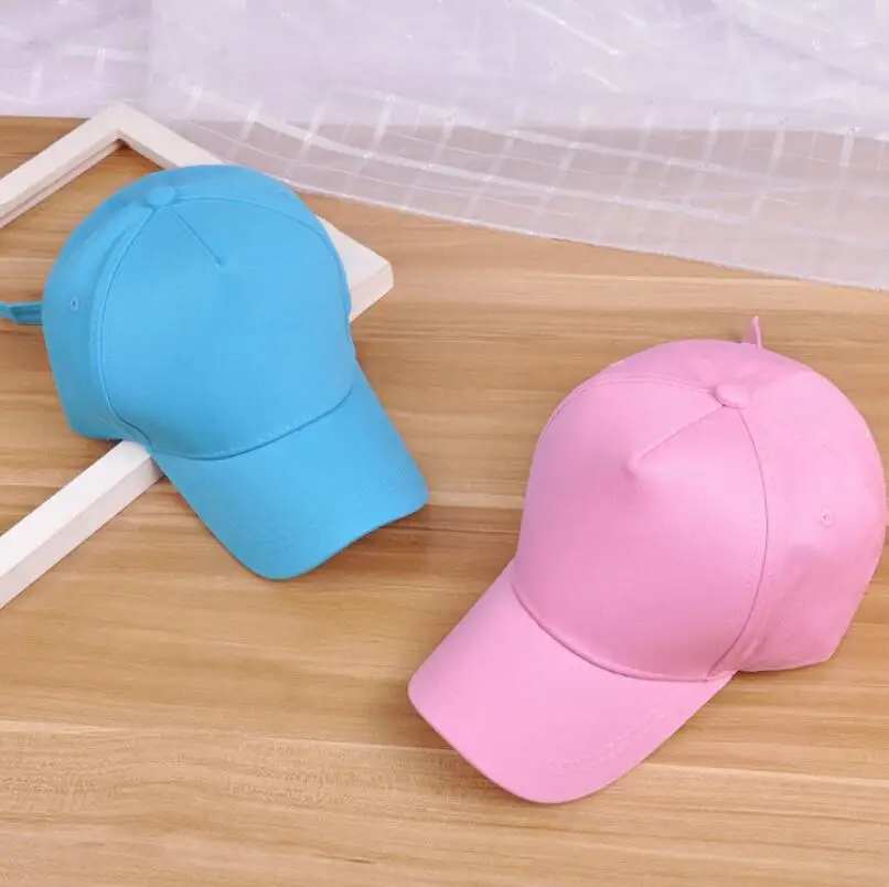 2018 Classic Solid Blank cotton Baseball Caps Kids Children Boys Girls Casual Cotton Hat Hook