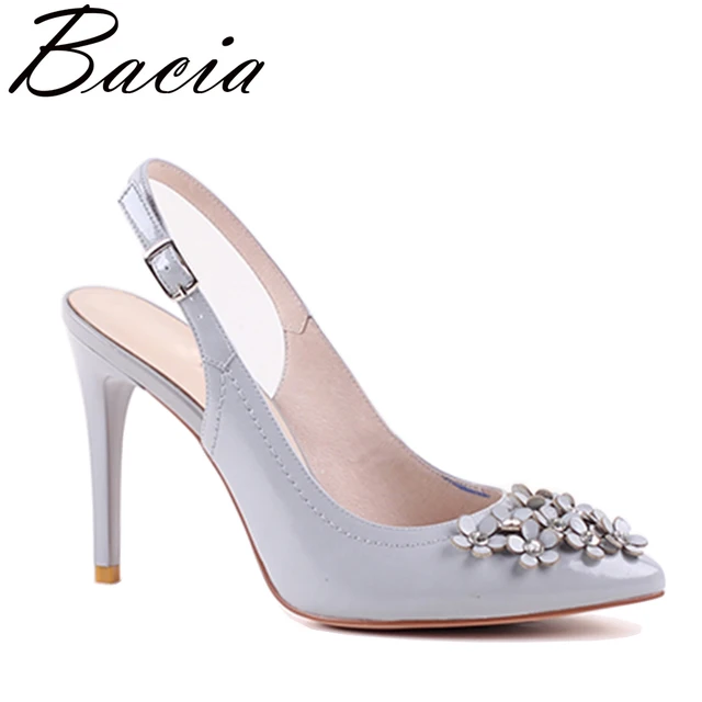 Bacia Women Genuine Leather Sandals Fashion Women Thin Heel Sandals Gril Summer Shoes Ladies Sandals Girls Floral Shoes VXA004