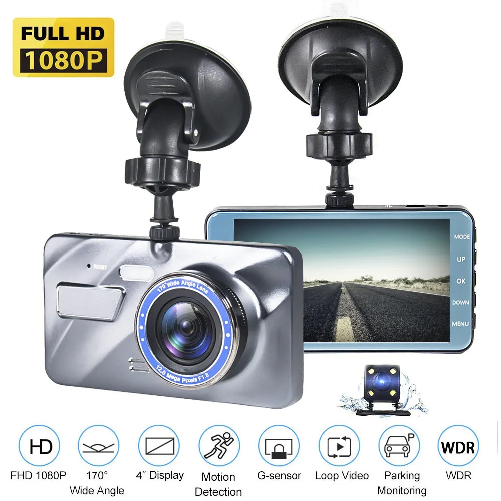 Автомобильный видеорегистратор HGDO Full HD 1080P автомобильный 4 Дюймовый Зеркальный