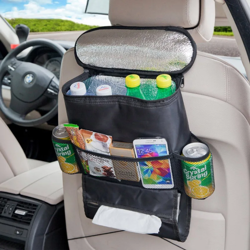 Автомобильная сумка для хранения на спинку сиденья, подвесной органайзер для холодильника, утепленная детская коляска, карманы с сетчатыми карманами