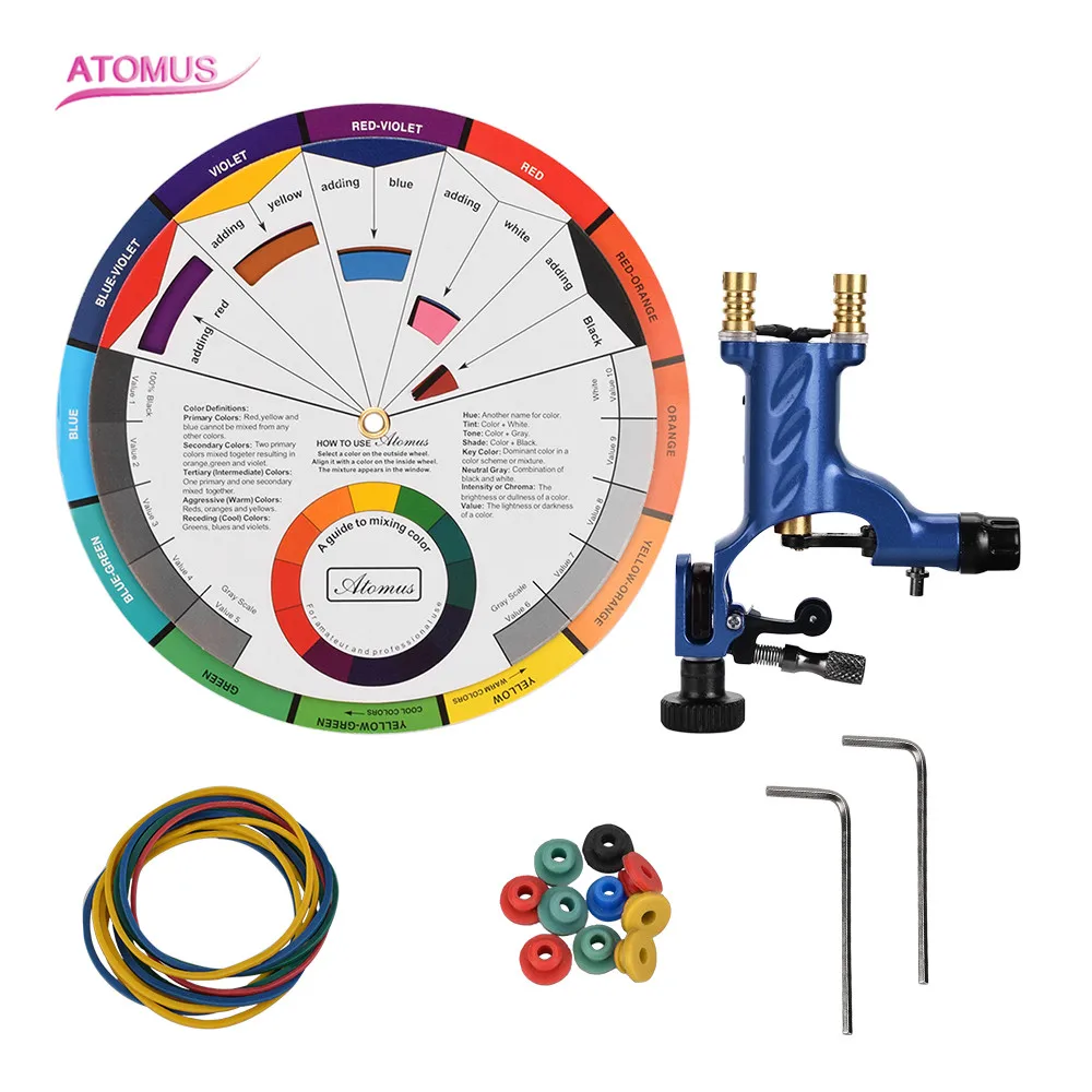 

ATOMUS Tattoo Color Wheel Maquina De Tatuar Kit Tatuagem Tattoo Rotary Kits Machine Set Kalici Makyaj Setleri Fontes Para Tattoo