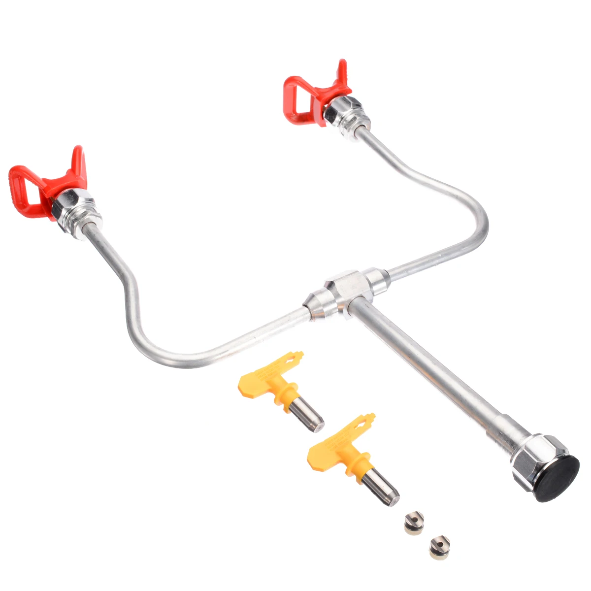 

Professional Airless Paint Spray Gun Extension Pole Double Nozzle Head with Tips Powerful Painting Tool