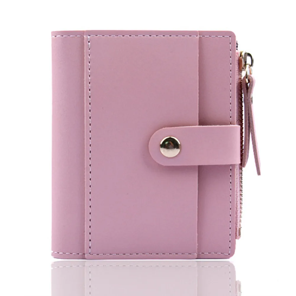 

Fashion Women Wallet Leather Wallet Lovely Candy Color Small Coin Zipper Purse Card Package Wallet For Credit Cards 2019