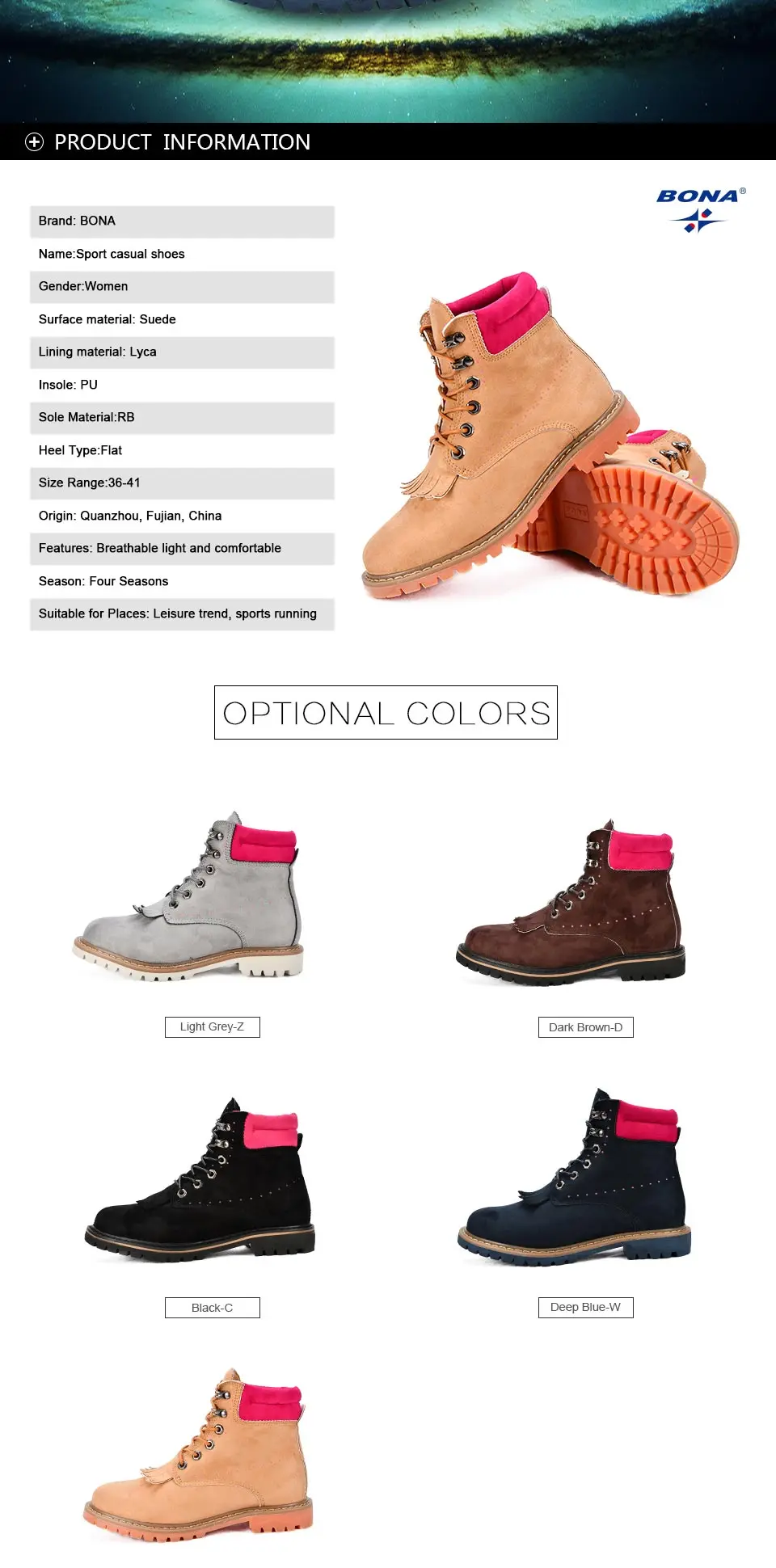 BONA/новые женские ботинки в классическом стиле; женская зимняя обувь из флока на шнуровке; нескользящие износостойкие женские ботильоны;