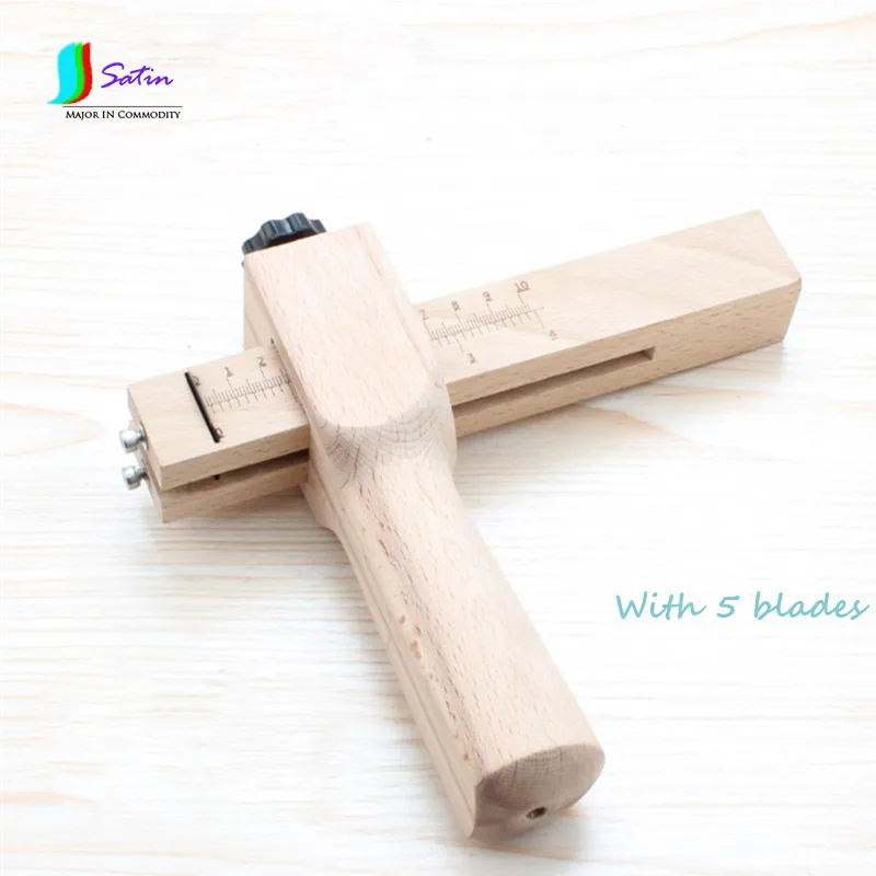 DIY Handmade Leather Cutting Tool Wooden Handle Cutting Leather Strips