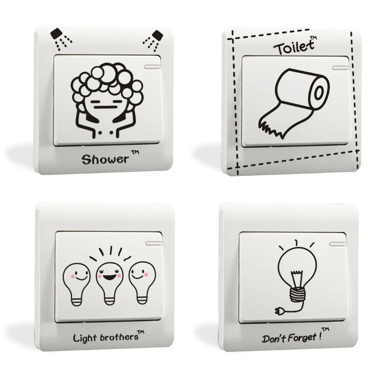 

DIY Funny Cute Light bulb toilet paper Switch Stickers Wall Stickers Home Decoration Bedroom Parlor Decoration hot