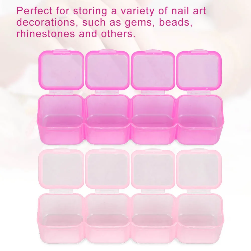 2 цвета розовый/розовый красный 28 слотов портативный размер PP пустой прозрачный дизайн ногтей украшения горный хрусталь драгоценный камень шарик контейнер коробка для хранения
