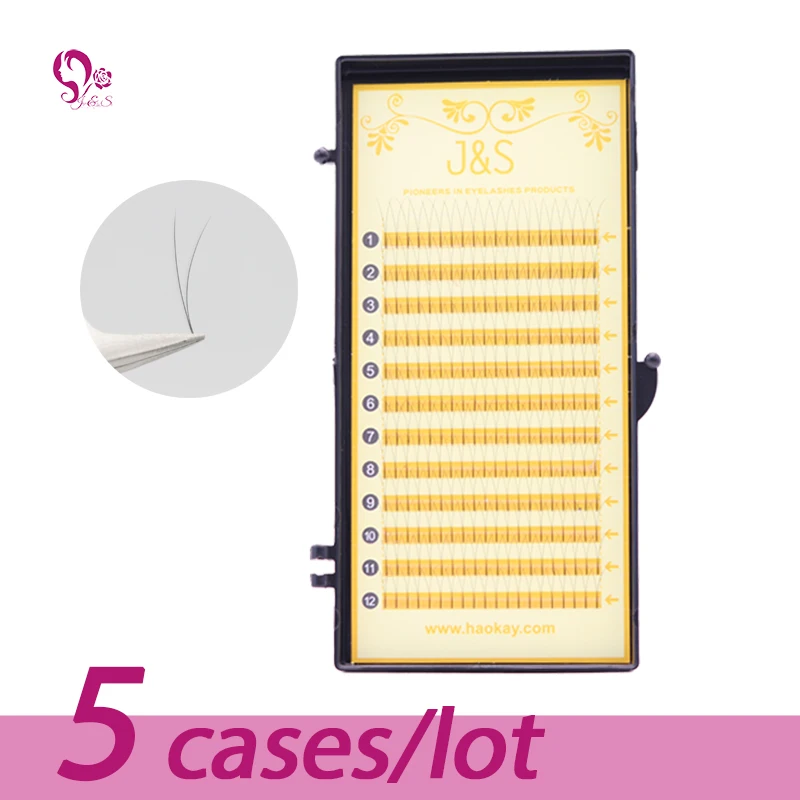 

J&S 2D Y Pre made fans False Eyelashes extensions 5trays/lot C and D curl