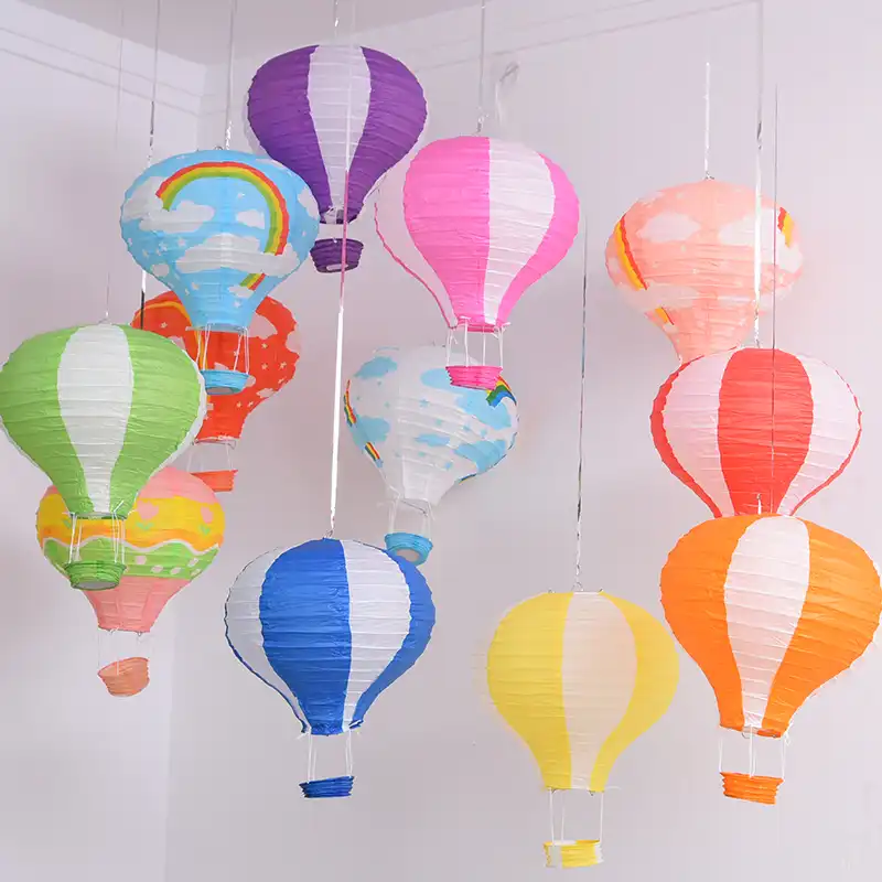 Rainbow Printing Paper Lantern 30cm Hot Air Balloon Wedding Decoration Children S Bedroom Hanging Birthday Party Decorations