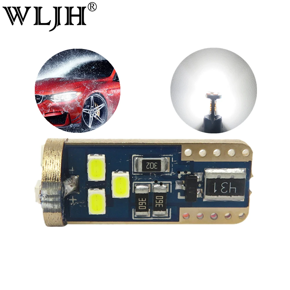 

WLJH 2x Led Bulb Canbus No OBC Error T10 W5W Leds Auto Parking Interior License Plate Lamp Sidemarker Bulbs Canbus Car Led Light