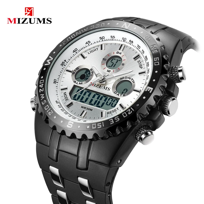 Luxury Brand Mizums Men Fashion Sport Watches Men's Quartz Digital Analog Clock Man Full Steel Wrist Watch relogio masculino free shipping (7)