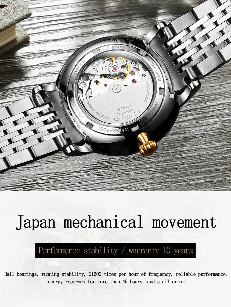 JSDUN мужские часы черный циферблат Календарь дисплей из нержавеющей стали Мужские автоматические наручные часы лучший бренд класса люкс военные Heren Horloge
