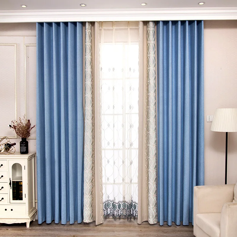 

Modern Jane Ou Color Chenille Jacquard Shading Curtains for Living Dining Room Bedroom.