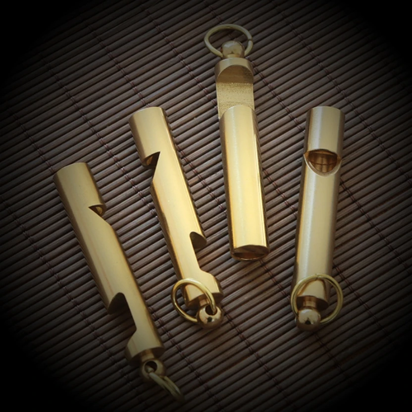 

Brass Whistle Camping Hiking Survival Whistle Bottle Opener Small Size Emergency Outdoor tool Multifunctional