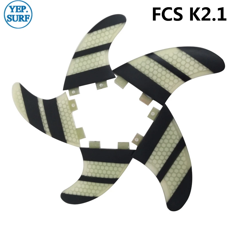 Wake Board Бесплатная доставка плавники для серфинга FCS K2.1 белые и черные сотовые из
