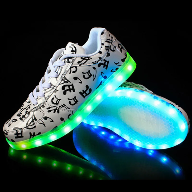 Fashion 7 Colors Basket Luminous Shoes Luxury PU Men Led Shoes ...