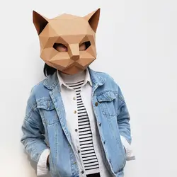 3 цвета товары для кошек бумага DIY Материал руководство Творческий маска вечерние голову партии Маскарад шоу реквизит Прекрасный игрушки