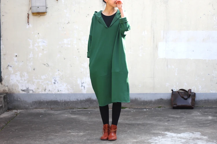 Новинка зимы Для женщин длинные толстовки v-образным вырезом толстый теплый хлопок с длинным рукавом Комплект одежды на осень халат Толстовка