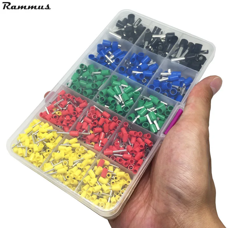 Rammus 1020Pcs Copper Wire Crimp Tube Connector Spade Insulated Cord End Cable Terminal Kit DIY Hand Tool Set For 22-10AWG | Обустройство
