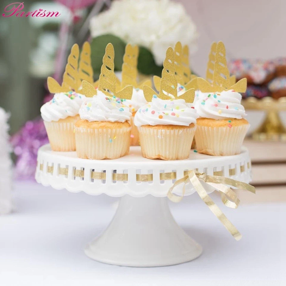 Adornos para pastel de unicornio con purpurina DIY, adornos para la parte  superior de una tarta de fiesta, decoración de boda, suministros de baño  para bebé, decoración para tarta, 5 uds.|Suministros de