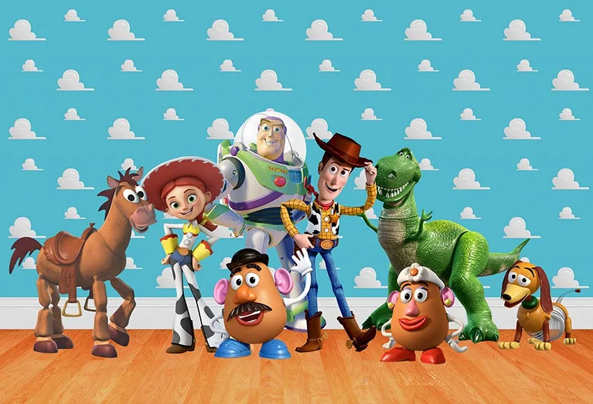 7x5FT Toy Story Wood Jessie Cartoon Clouds Wall Custom Photo Background