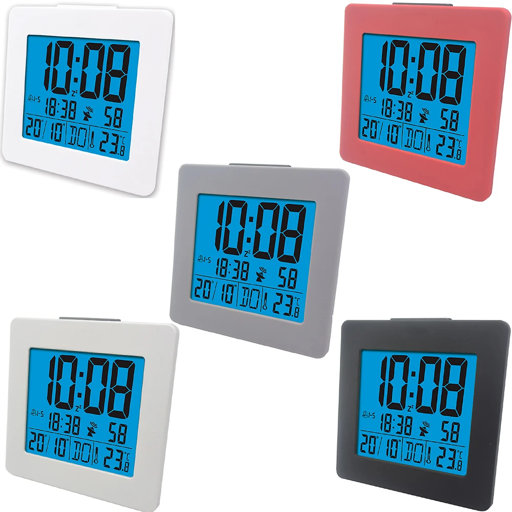 

Multi-functional RCC Weather Clock Digital LCD Portable Weather Station Thermometer Indoor Alarm Clock with Blue Backlight