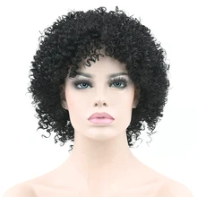 Soowee Короткие вьющиеся натуральные черные синтетические волосы парик для черных женщин вечерние парики для косплея аксессуары для волос Головные уборы