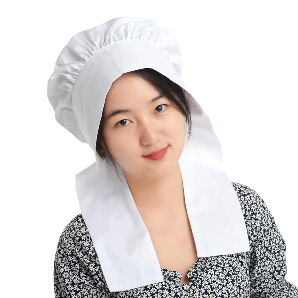 White Bonnet Hat Headdress Women Maid Cosplay Accessory Vintage Maid MOP Headpiece cosplay hats