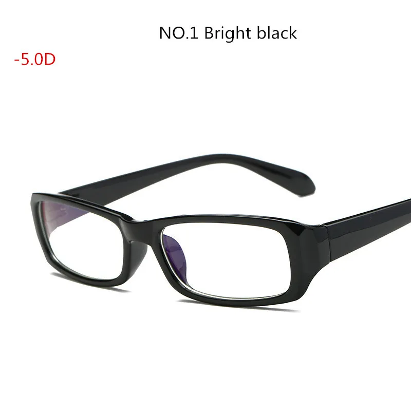 1,0~-6,0 готовые очки для близорукости компьютерные анти-радиационные женские мужские короткие очки для коррекции зрения рамка с диоптриями Прицельный рецепт - Цвет оправы: BLACK Myopia500