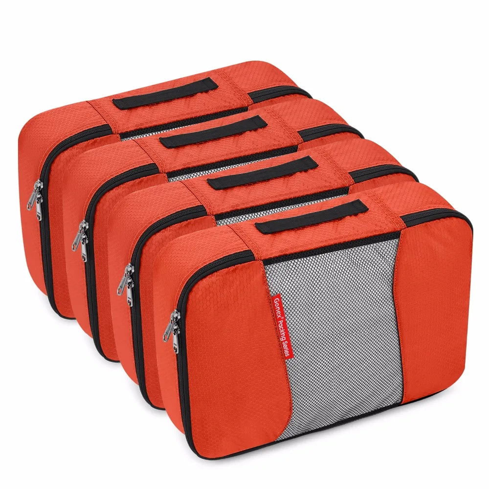 

Gonex 4pcs/Set Luggage Suitcase Travel Storage Organizer Hanging Ziplock Bags Nylon Pouch for Clothes Shoes Packing Cubes