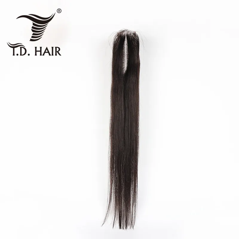 

2*6 Lace Closure Middle Part Brazilian Straight Hair Natural Color Human Hair Closure with Baby Hair for Women tdhair