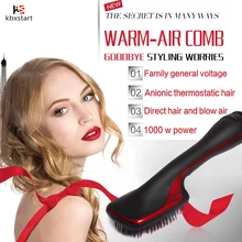 Kbxstart Planchas De Pelo профессиональный керамический горячий Выпрямитель волос щетка выпрямитель щетка фен красный 1000 Вт