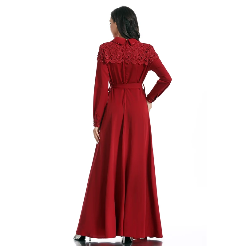 Кружева Vestidos Musulmanes abaya Robe Femme Дубай, кафтан, исламский арабский хиджаб мусульманское платье женщины Рамадан кафтан турецкие платья