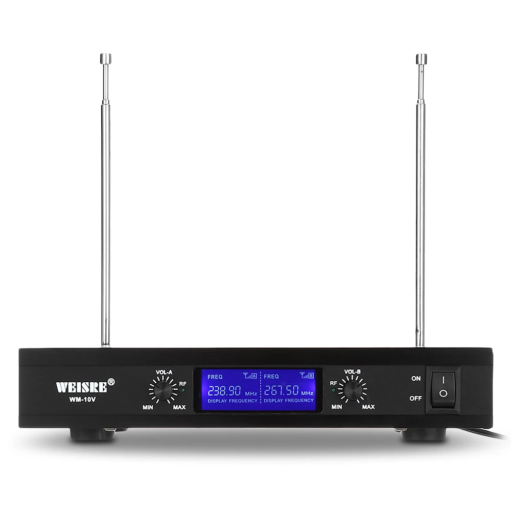 العروة weisre vhf نظام الميكروفون اللاسلكي ثنائي القناة الديناميكي قلبي الميكروفونات كاريوكي مؤتمر الحزب الزفاف