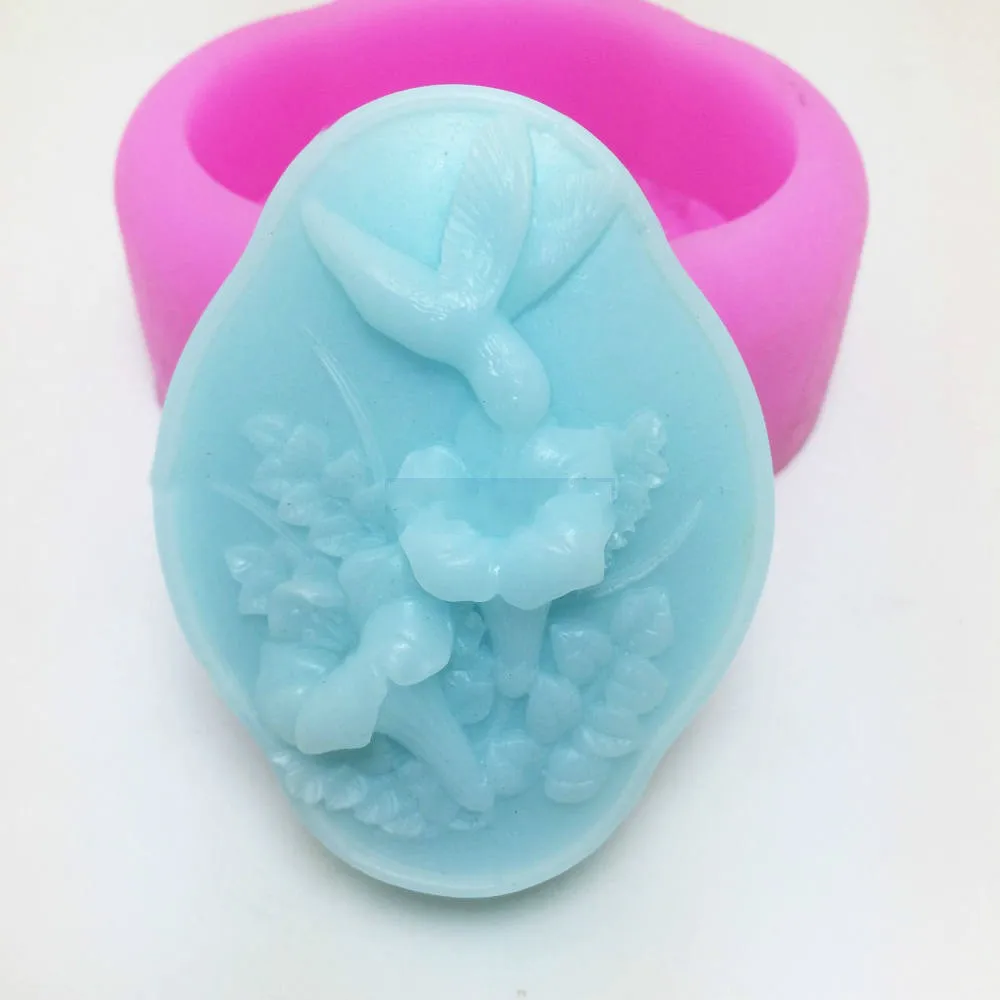 

wholesale soap mold Bird flying Silicone soap mould flower pattern handmade soap making silicone mold