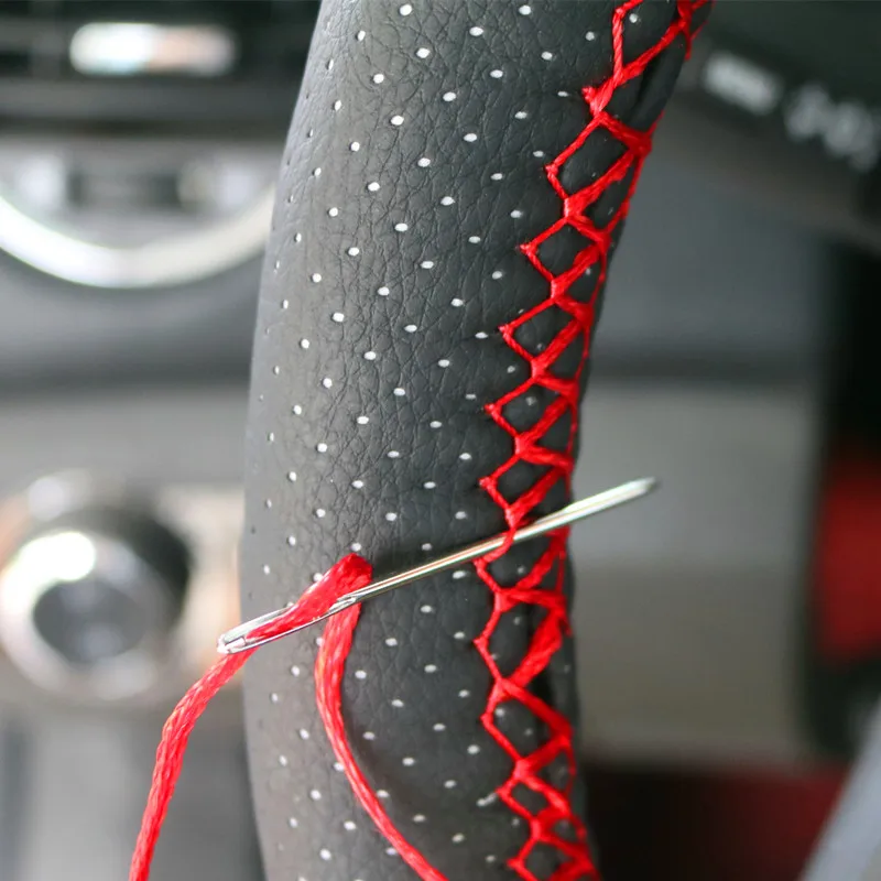 

1Set Car steering wheel cover Leather Hand stitching For Mercedes W203 W204 BMW E39 E36 E90 F30 F10 Volvo XC60 XC90 Alfa