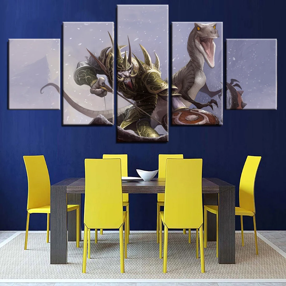  World War Battle DOTA Modern Game color Paintings Poster Wall Print color 5 Panel Home Decorations 