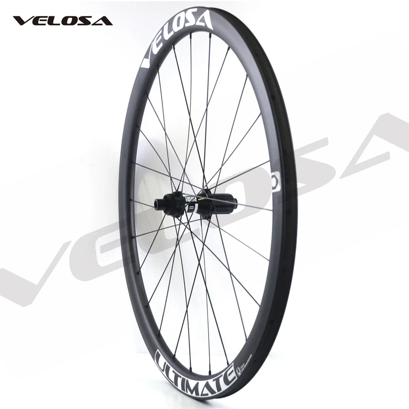 Velosa Ulti 35 полный углерода колесная, 700C дорожный велосипед дисковый тормоз колеса, DT240/DT350 дисковые тормоза концентраторы, мм 38 мм Асимметричный бескамерный обод