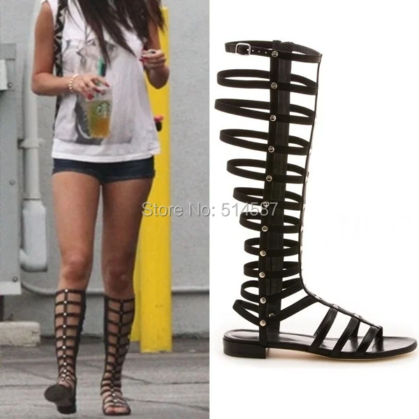 thigh high gladiator flat sandals designer studded strappy knee high sandals flat low thigh high gladiator flat sandals designer studded strappy knee high sandals flat low