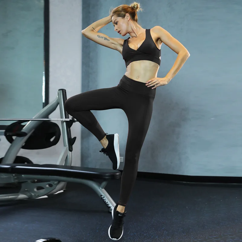 

Women Yoga Set Sweatsuit Padded Yoga Bra Tank Top Leggings Vest+pant Running Jogger Fitness Workout Outfit Gym Set Sportswear