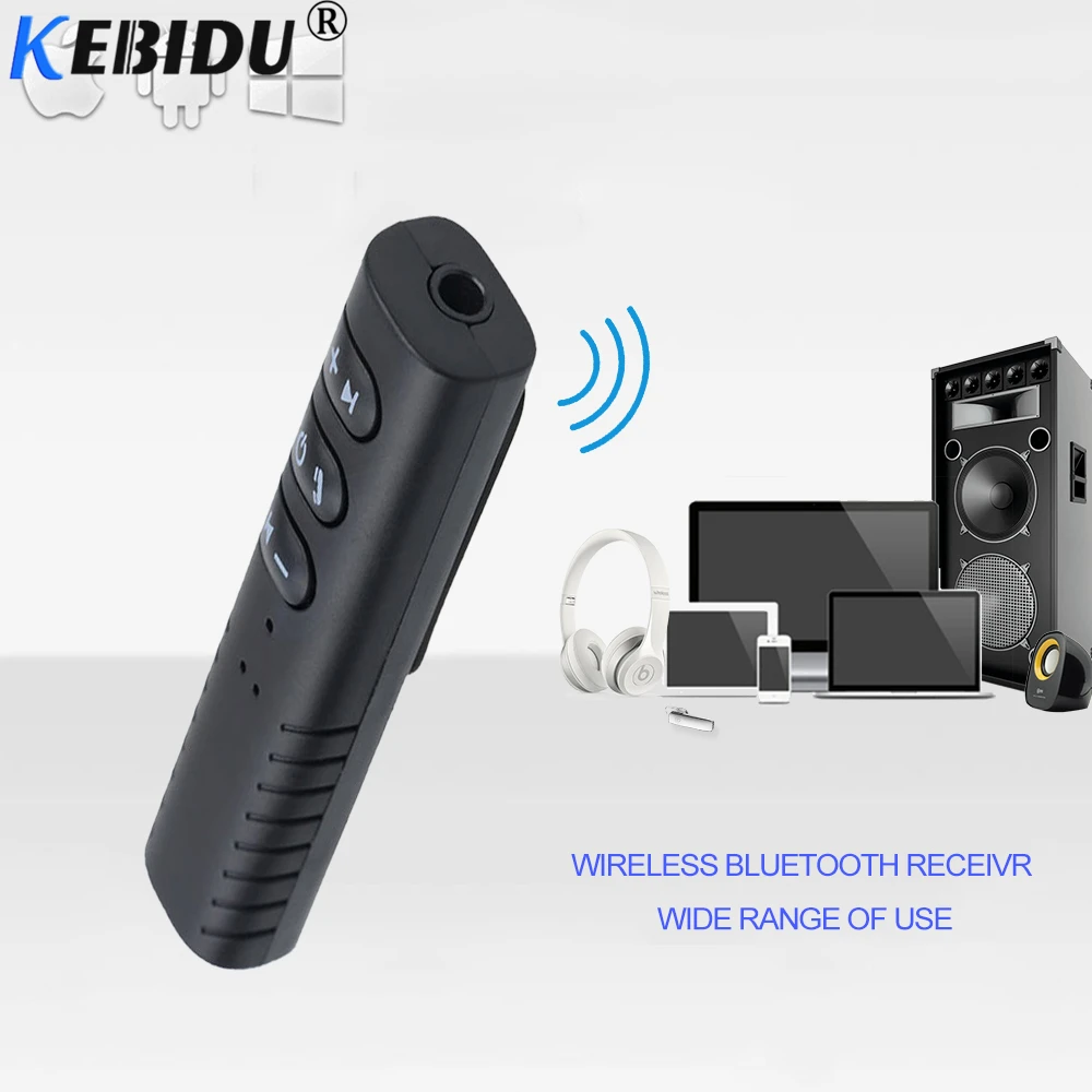 Kebidu Bluetooth приемник адаптер, использующими стандарт для Динамик автомобиля Aux 3,5 мм Джек хэндс-Фри Авто приемник музыка автомобиль без передатчика