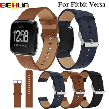 BEHUA Replacement Watch band Leather wrist Watchband Strap Bracelet Belt for fitbit versa Smart Watch wristband 2018 New Arrival new fashion watchband replacement metal alloy watch strap for fitbit blaze smart watch band with case luxury bracelet wristband