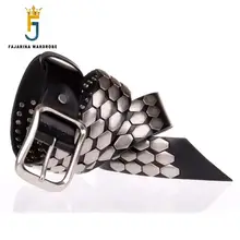 FAJARINA Qualität 38mm Einzigartiges Design Mode Unisex Retro Gürtel Schuppig Hip Hop Gürtel für Männer Frauen Jean Herren Lederner NW0039