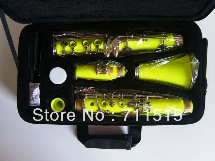 

clarinete 17 key bakelite buffet clarinet in B flat surface of yellow with klarnet case