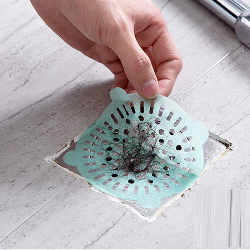 

1pc Anti-Blocking Sink Drain Strainer Hair Stopper Filter Sticker Disposable Strainer Sticker Kitchen Bathroom Tools