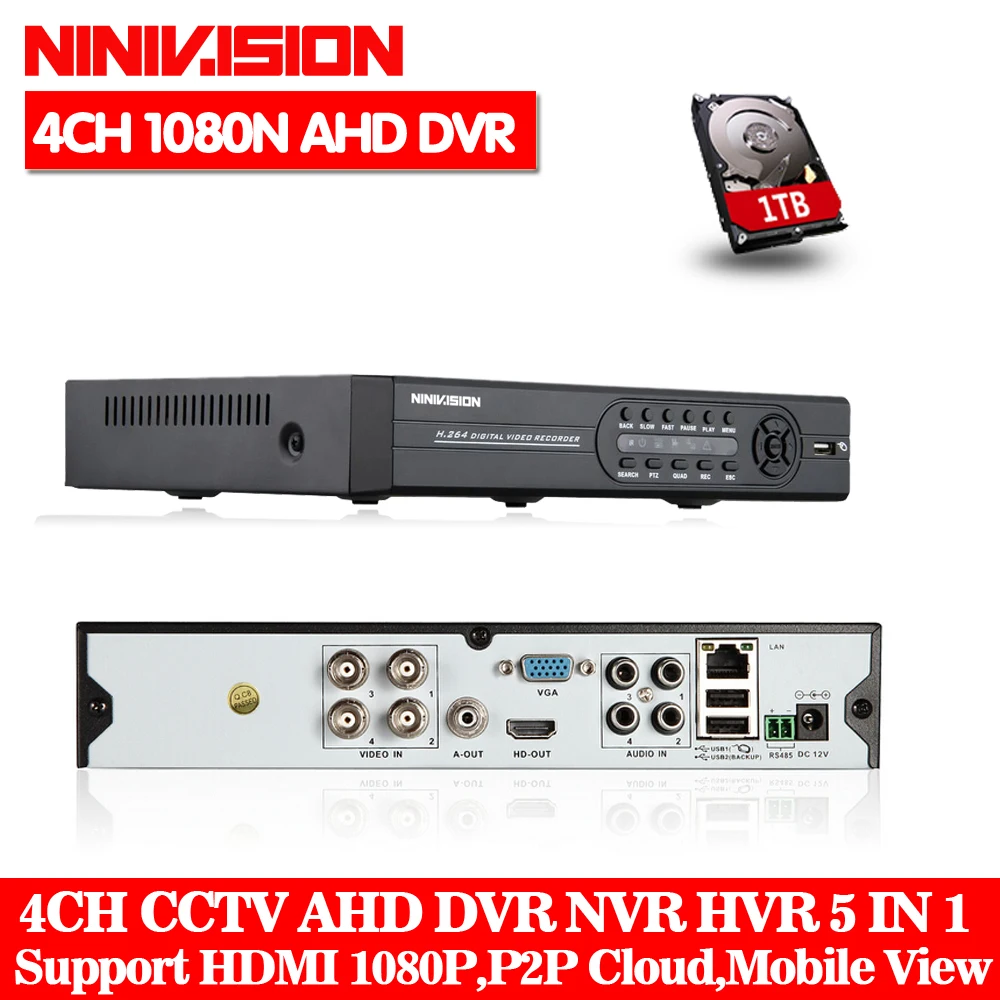 AHD-NH DVR 4 канала HDMI 1080 P 960 720 P 4ch гибрид AHD цифровой видеорегистратор гибридный видеорегистратор NVR ONVIF для безопасности ip камера P2P функция dvr-рекордер системы видеонаблюдения