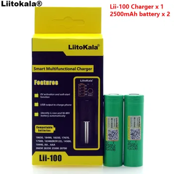 

Liitokala Lii-100 Battery Charger 1.2V 3.7V 3.2V AA 18650 18350 26650 14500 NiMH Lithium Battery INR-18650 25R